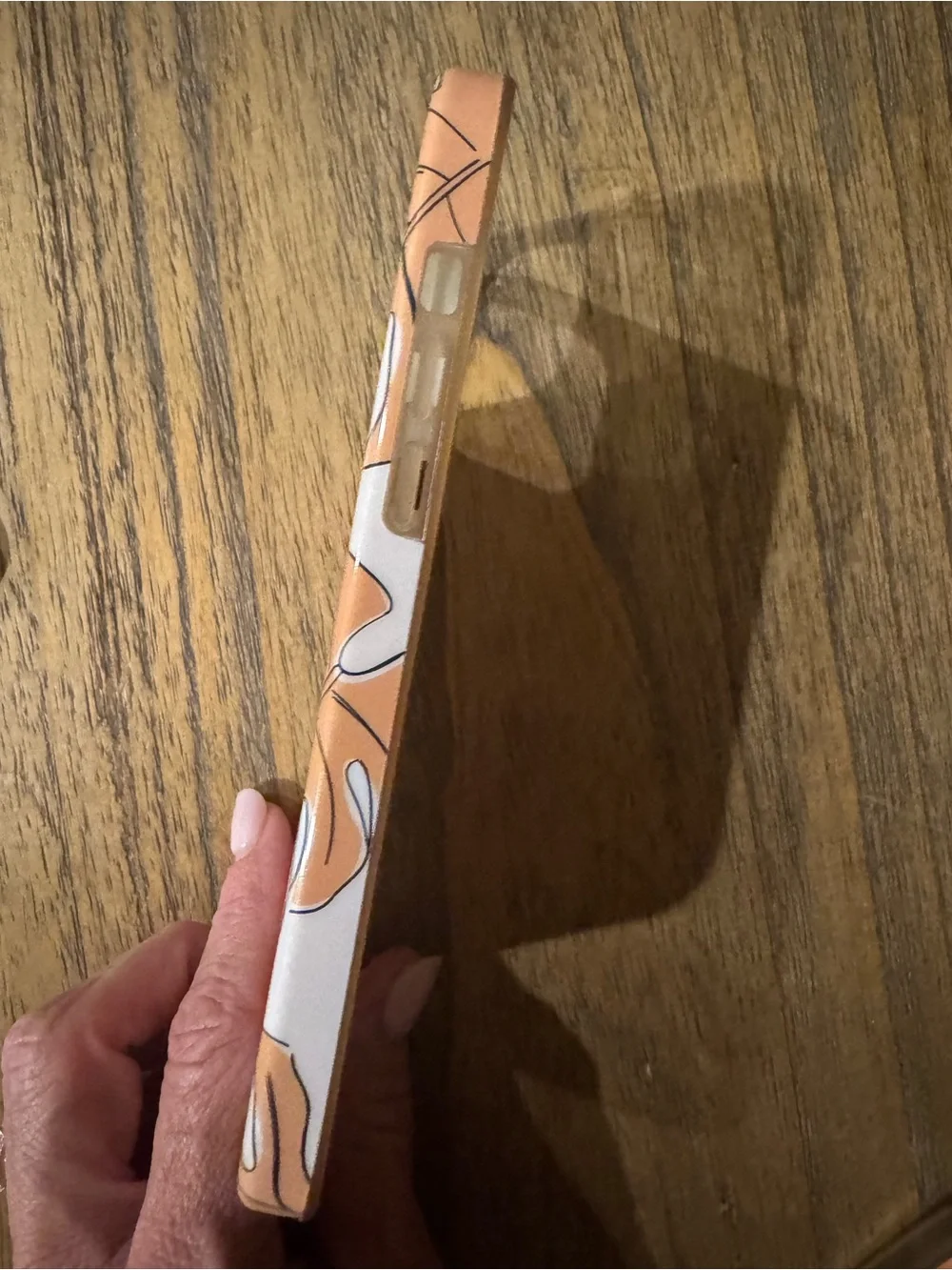 White & Orange Tropical Leaf Phone Case - Unbranded